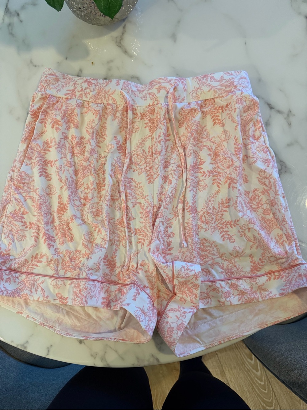 Cozy Earth Bamboo Stretch-Knit Pajama Short Tulip Toile